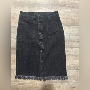 Denim Button Front ( with zipper ) Skirt